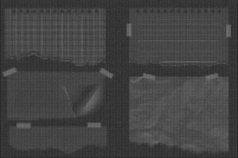 Black and white halftone pattern with evenly spaced circular dots creating a 库存插图
