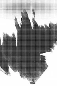 Black and white halftone pattern with intricate geometric shapes and symmetr イラスト素材