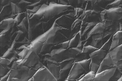 Black and white halftone pattern with irregular dot clusters forming abstrac Illustrazione stock