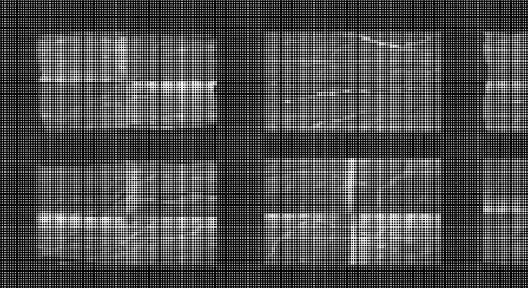 Black and white halftone pattern with repeating geometric dots creating a te Illustrazione stock