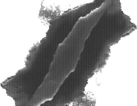 Black and white halftone pattern of abstract organic shapes and lines formin イラスト素材