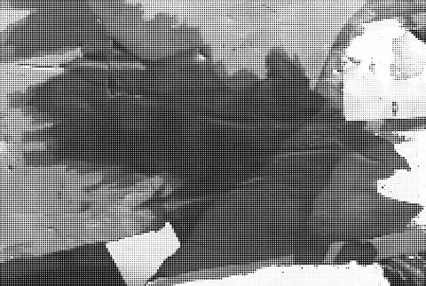 Black and white halftone pattern of dense evenly spaced small dots creating  イラスト素材
