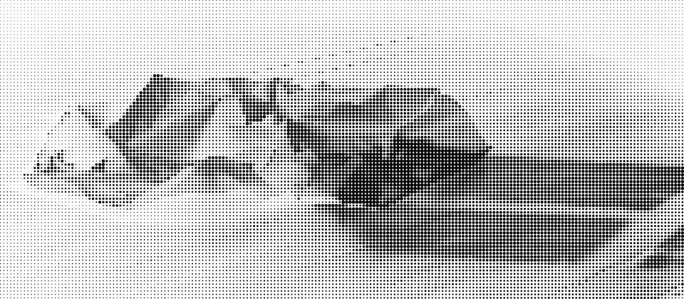Black and white halftone pattern of repeating geometric shapes creating a de Illustrazione stock