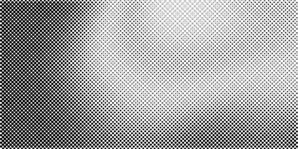 Black and white halftone pattern with geometric dot gradient texture background. イラスト素材