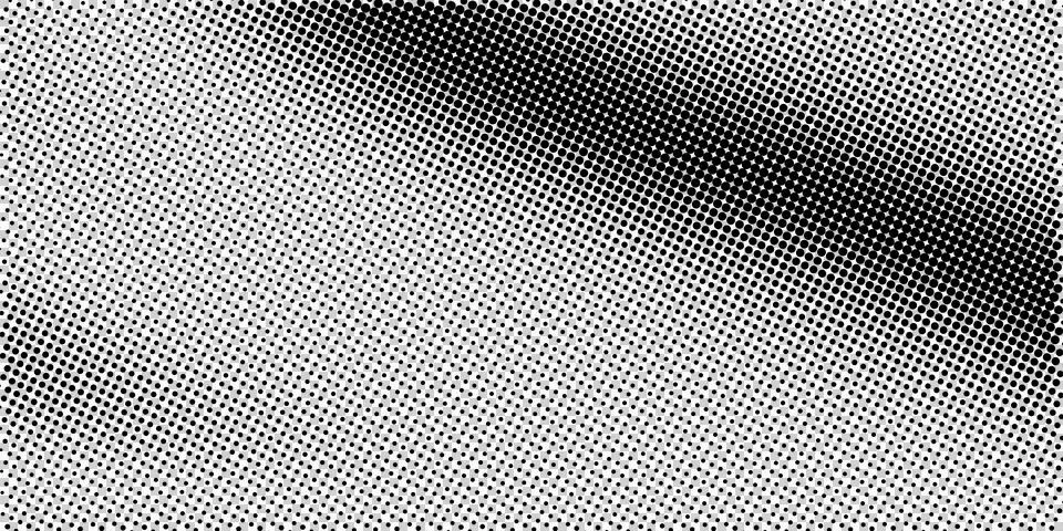 Black and white halftone pattern with geometric dot texture and abstract grid Stock Illustration