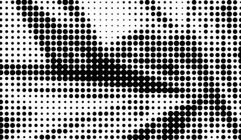 Black and white halftone pattern background featuring dots creating abstract Stock Illustration