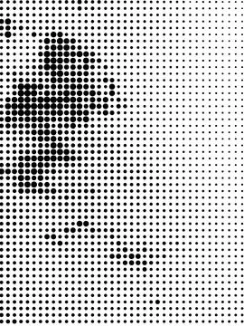 A black and white halftone pattern graphic design vector illustration isola.. 스톡 일러스트