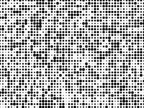 A black and white halftone pattern background with dots Stock Illustration