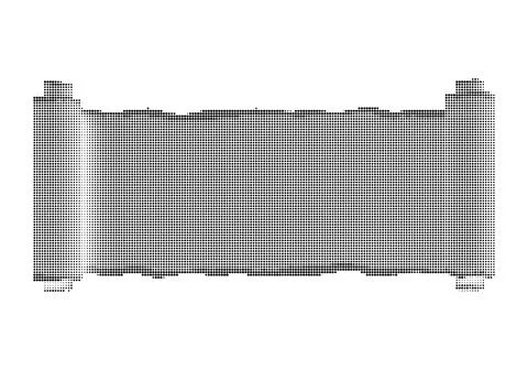 Black and white halftone scroll design element with dotted texture for vint.. Иллюстрация