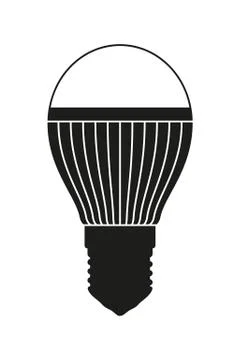 Black and white halogen light bulb Stock Illustration