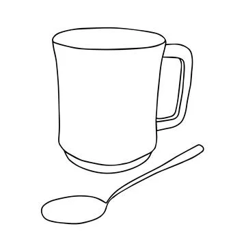 Black and white hand drawing outline vector illustration of a transparent empty Stock Illustration