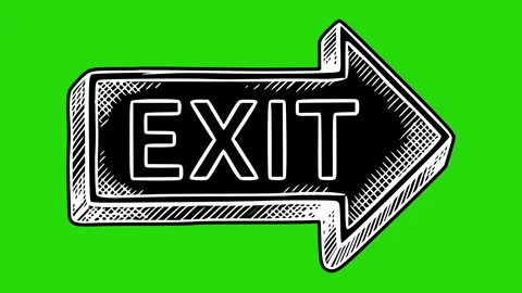 Black and white hand drawn style arrow exit icon Stock Footage 332000323