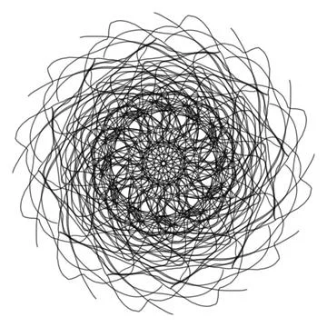 Black and White Hand Drawn Mandala for Coloring Pages, Coloring Books and Stock Illustration