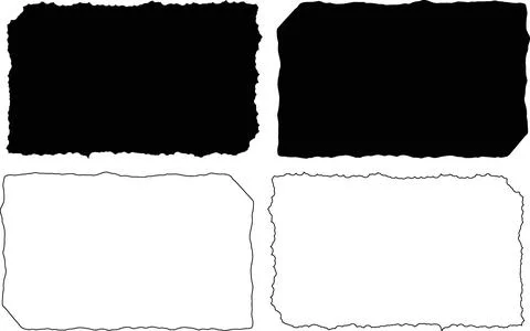 Black and white hand drawn rough rectangle vector Illustrazione stock
