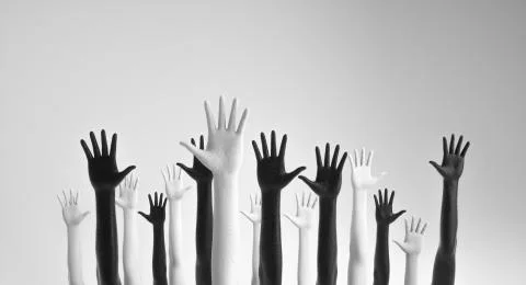 Black and white hands. Equality Balance Concept Stock Illustration