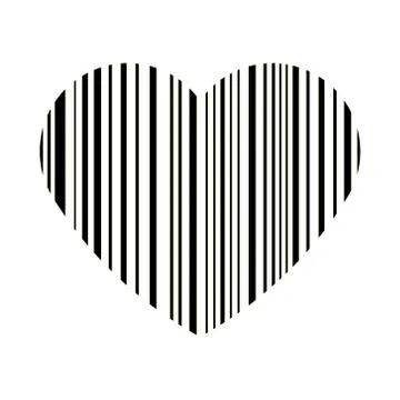 Black and white heart code design - valentine day concept 스톡 일러스트