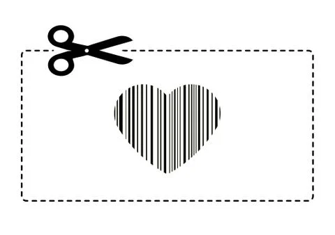 Black and white heart code design - valentine day concept 库存插图