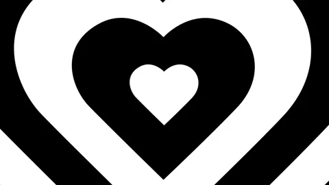 Black and white heart shape motion graphic. Stock Footage 338991385