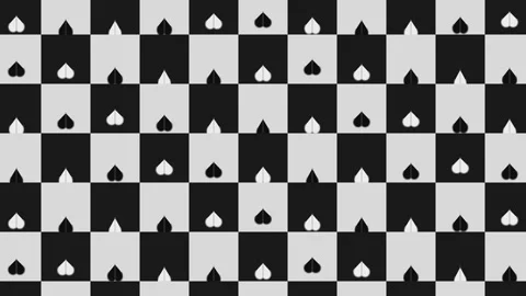 Black and White Hearts in Motion Background Seamless Loop Stock Footage 341766064