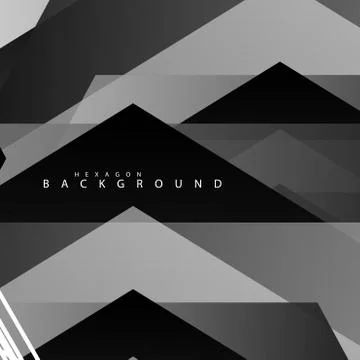 Black and white hexagon abstract background Stock Illustration