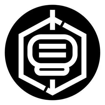 Black and white hexagon box symbol concept Illustrazione stock