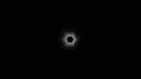 Black and White Hexagon Depth Grid Background Seamless Loop Stock Footage 342345265