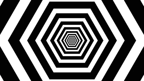 Black and white hexagon, loop Stock Footage 159094896