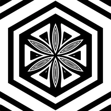 Black and white hexagon pattern background Illustrazione stock