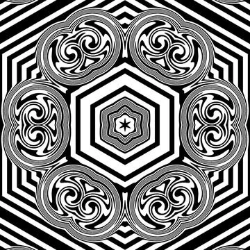 Black and white hexagon pattern background Stockillustratie
