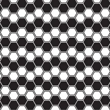 Black and White Hexagon Pattern Stock Illustration