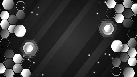 Black and white hexagon technology background animation, Abstract black and.. Stock Footage 346759103