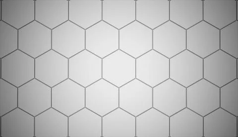 Black and white hexagonal background rendered Stock Illustration