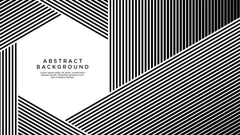 Black and white hexagonal lines abstract background. Abstract photography design Stock Illustration