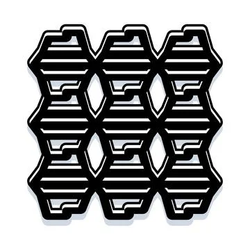 Black and white honeycomb pattern cellular structure design Illustrazione stock
