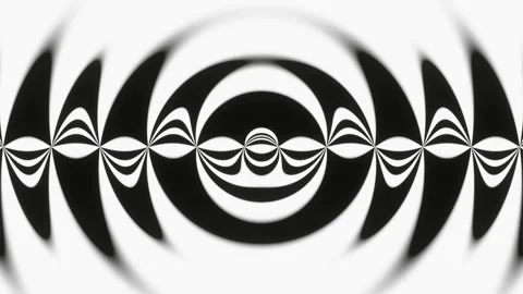 Black and white horizontal animated abstraction. Kaleidoscope of geometric shape Stock-Footage 248271841
