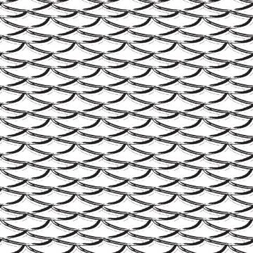 Black and white horizontal fish scale pattern Stock Illustration