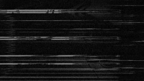 Black and White Horizontal Glitch Lines with Analog Signal Distortion Vídeo Stock 333263639