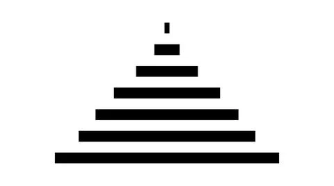 Black and white horizontal lines forming a pyramid. Monochrome stripes forming a Stock Illustration