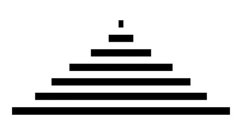 Black and white horizontal lines forming a pyramid. Monochrome stripes forming a Illustrazione stock
