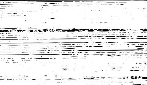 Black and white horizontal lines grunge texture abstract glitch background Stock Illustration