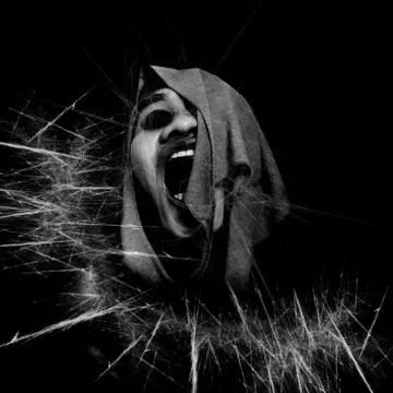 Black And White Horror Background For Wallpaper Or Movies Poster Project Stock Illustration