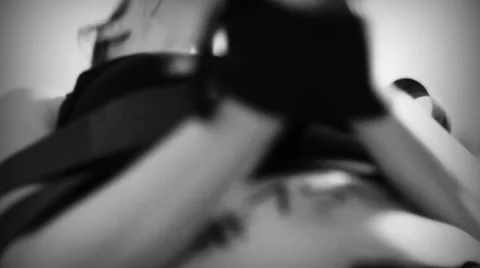 Black and white Horror Stock Footage 32864635