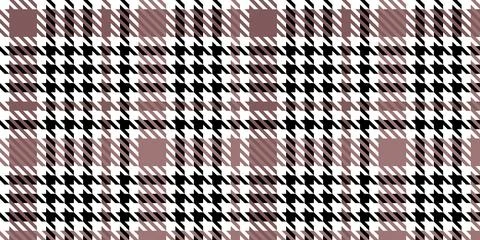 Black and White Houndstooth Check Pattern with Brown Accent Squares Illustrazione stock