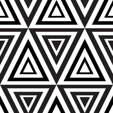 Black and White Hypnotic Background Seamless Pattern. Vector Illustration Illustrazione stock