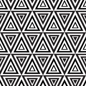 Black and White Hypnotic Background Seamless Pattern. Vector Illustration Stock Illustration