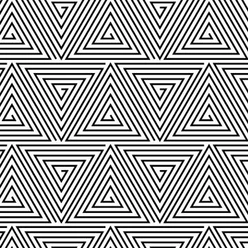 Black and White Hypnotic Background Seamless Pattern. Illustrazione stock