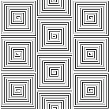 Black and White Hypnotic Background Seamless Pattern. Stock Illustration