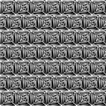 Black and White Hypnotic Background Seamless Pattern. Illustrazione stock