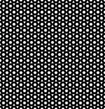 Black and White Hypnotic Background Seamless Pattern. Stock Illustration
