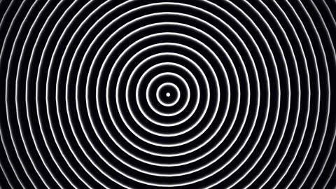 Black and White Hypnotic Concentric Circle Pattern 4K Vídeo Stock 337331837